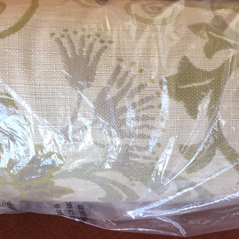 Sunbrella Tan Tapestry Bolster Neck Outdoor Pillow - Picture 4 of 5